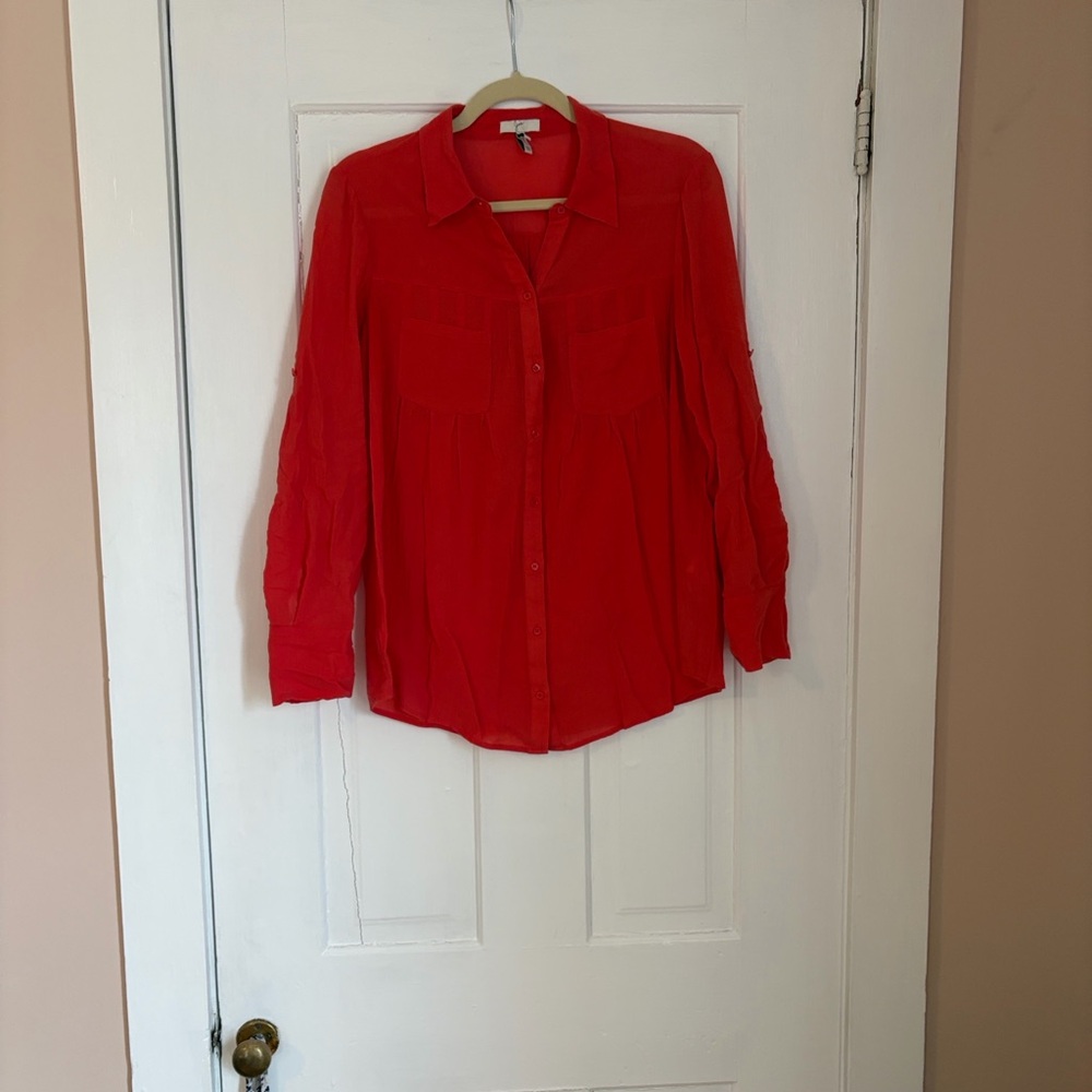 Joie Vibrant Coral Blouse
